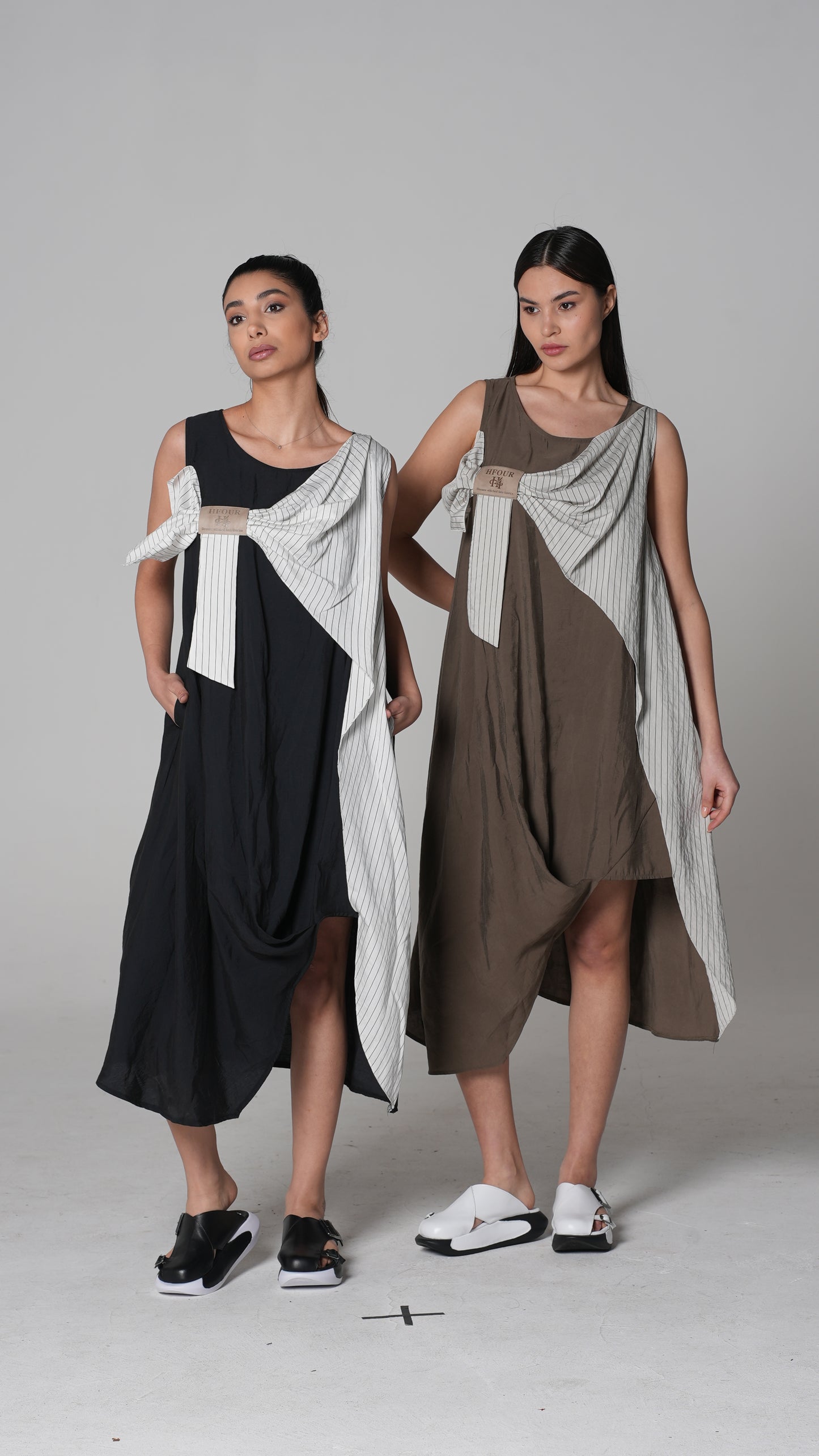 Vestido Midi Asimétrico Colour-Block | H4 London – Style 6200
