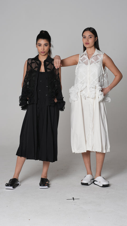 Weißes Drapiertes Slip-Kleid | H4 London – Style 6223