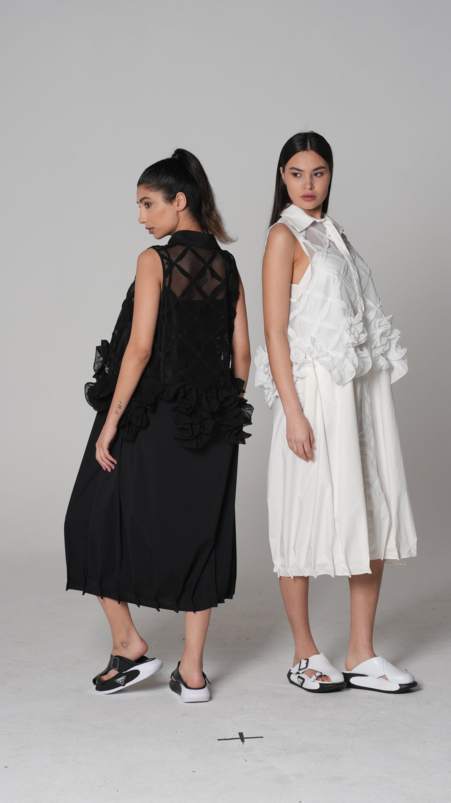 Vestido Slip Blanco Drapeado | H4 London – Style 6223