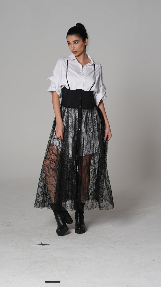 Transparentes Spitzen-Maxikleid | H4 London – Modell 6230