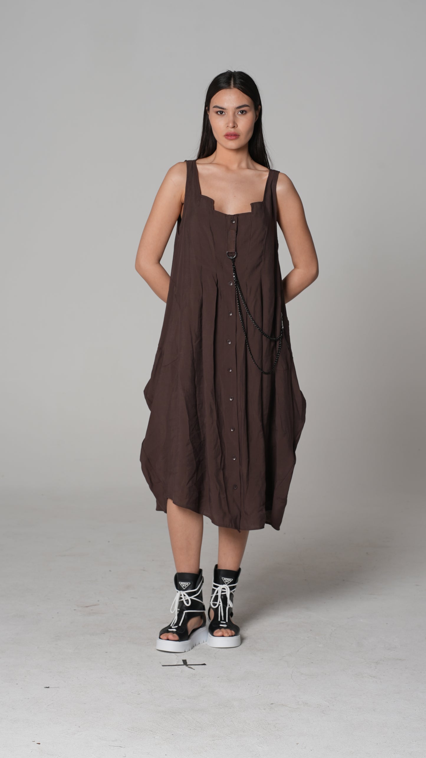Vestido Midi Capullo Abotonado | H4 London – Estilo 6236