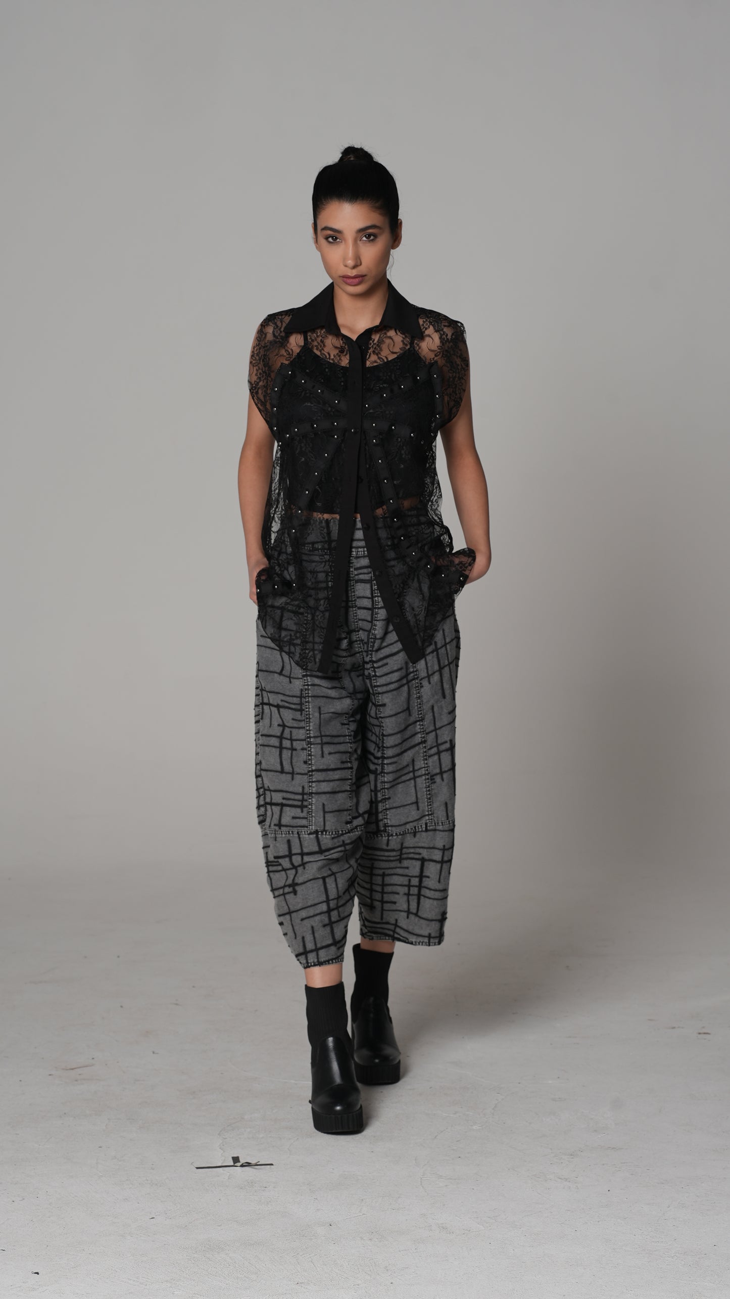 Camisa de Encaje a Cuadros | H4 London – Estilo 6257