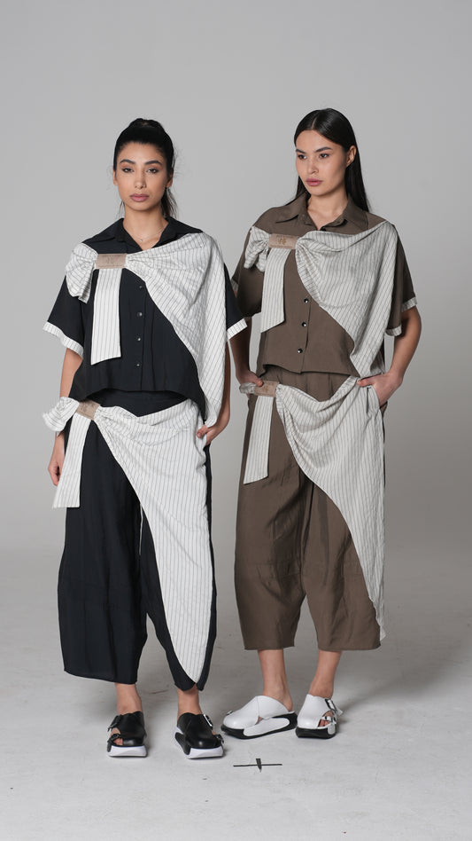 Colour-Block Wide-Leg Trousers — H4 London SS26