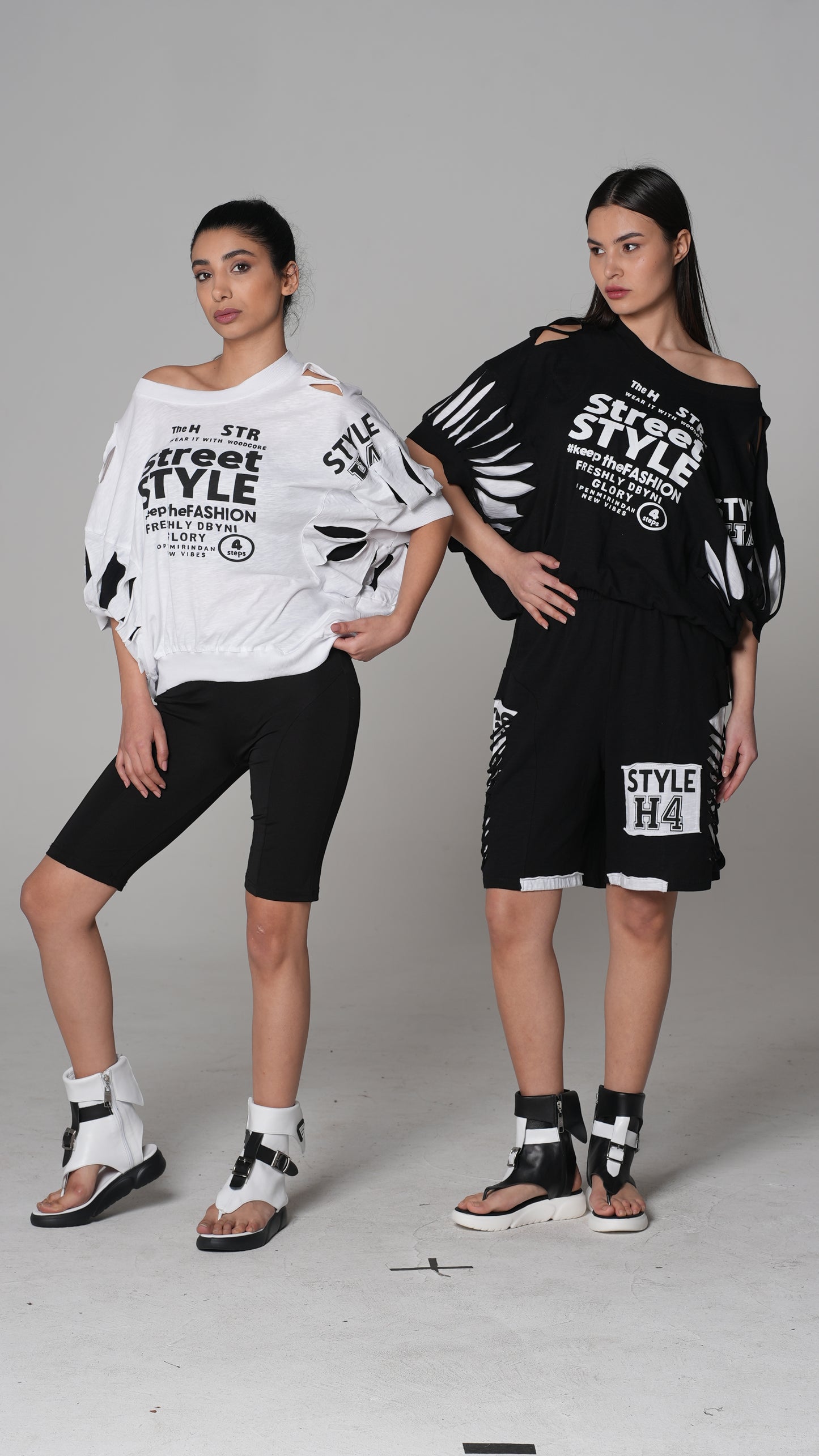 FIFOUR Slogan-Print Shorts — H4 London SS26