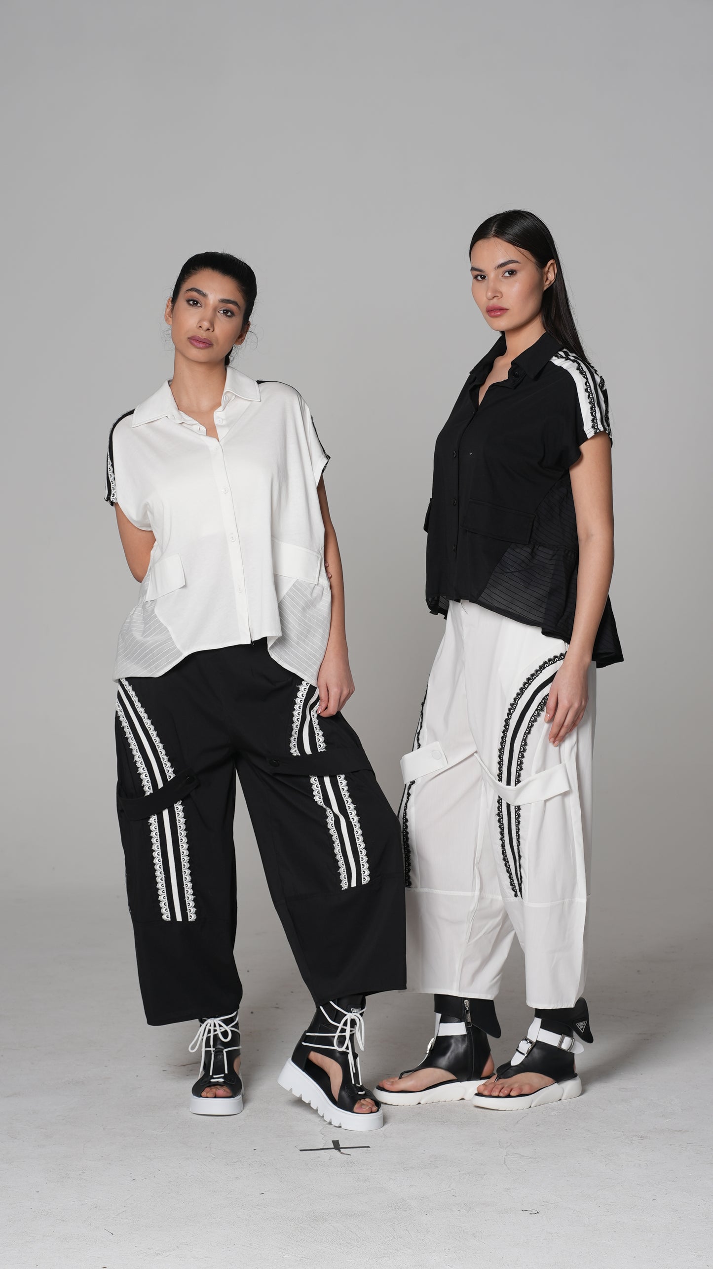 Sporty Striped Wide-Leg Trousers — H4 London SS26