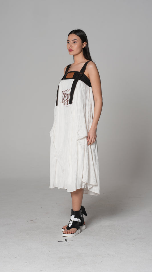 White Draped Slip Dress — H4 London SS26