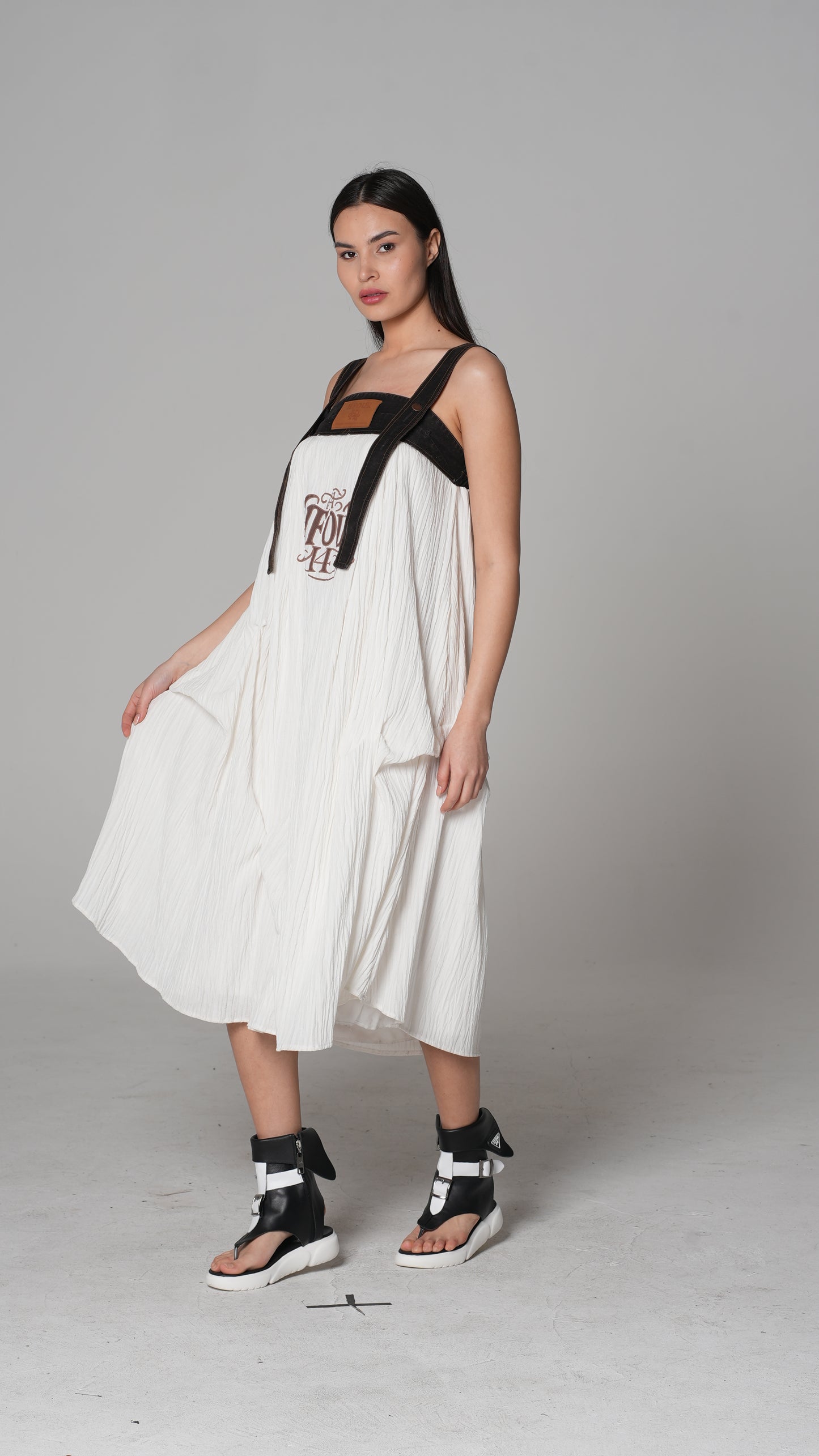 White Draped Slip Dress — H4 London SS26