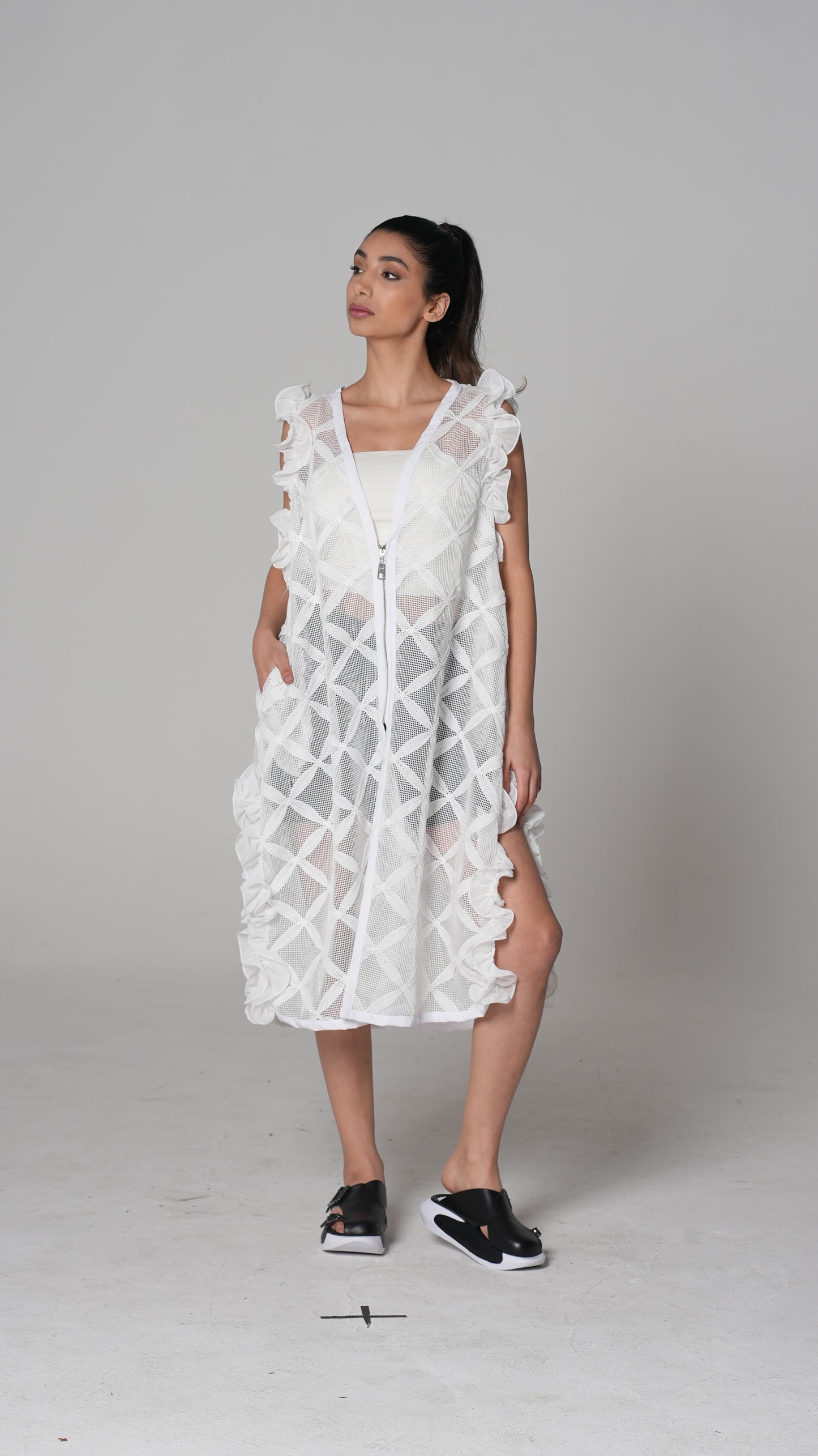 Eyelet Lattice Waistcoat — H4 London SS26