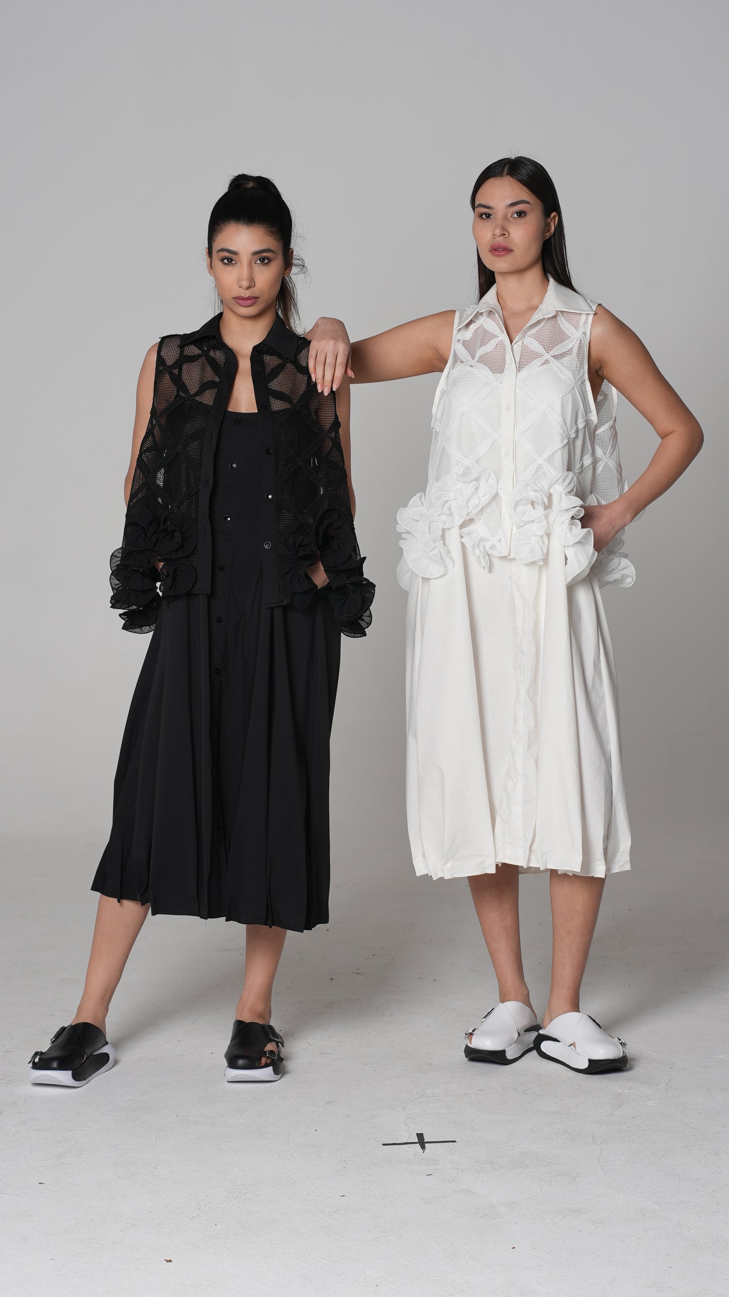Sheer Lace Midi Skirt — H4 London SS26