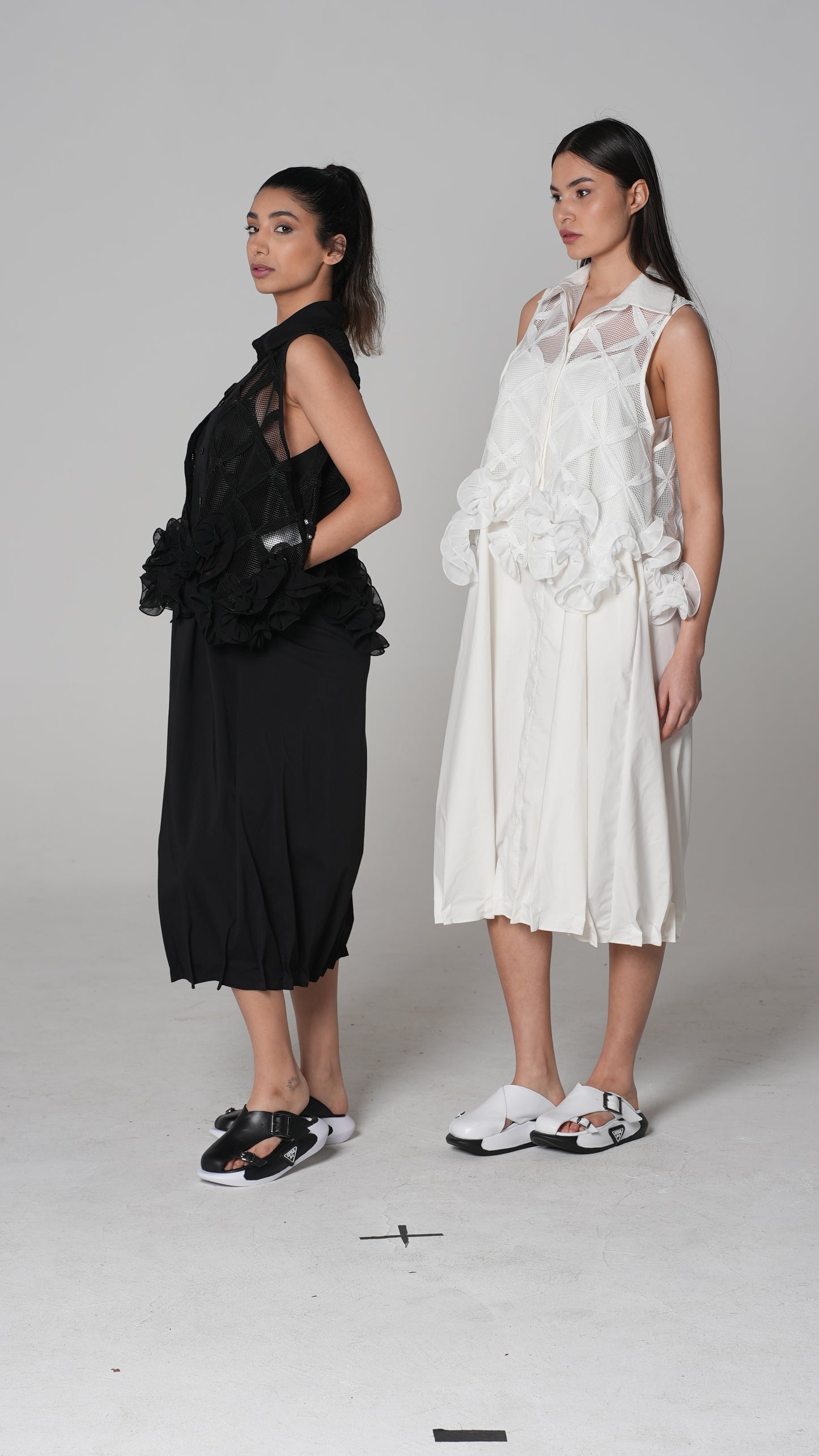 Sheer Lace Midi Skirt — H4 London SS26