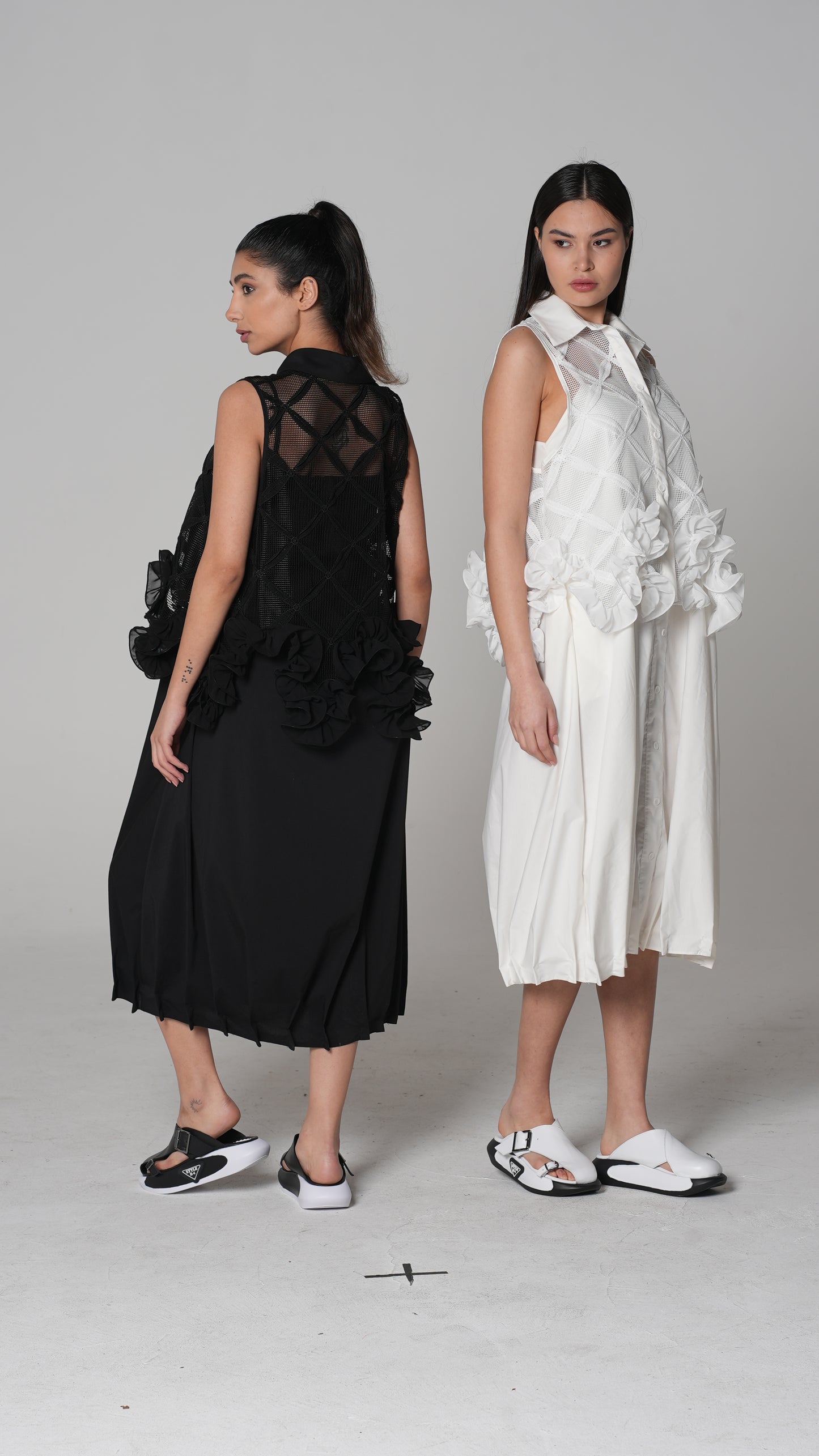 Sheer Lace Midi Skirt — H4 London SS26