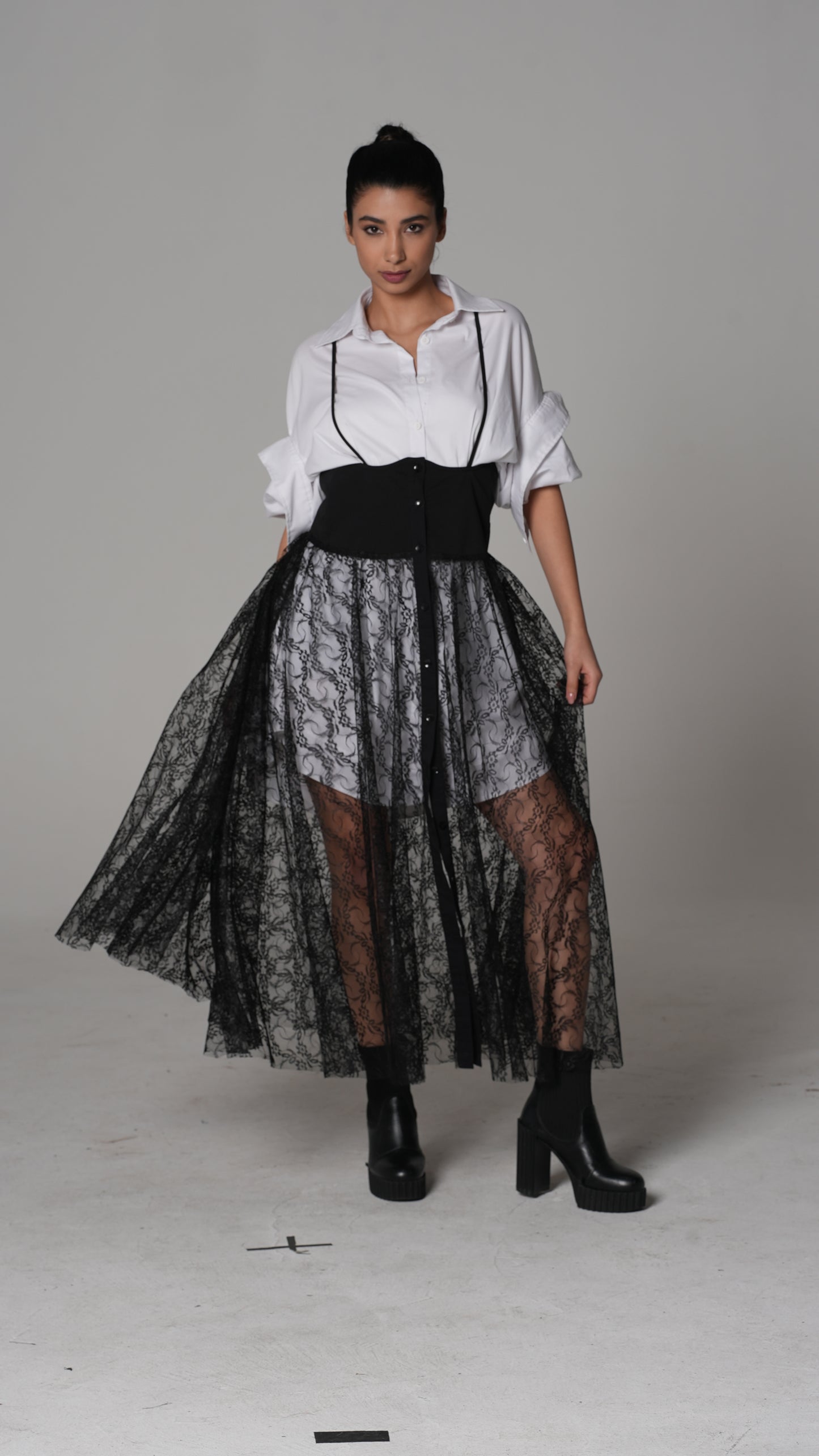 Sheer Lace Maxi Dress — H4 London SS26