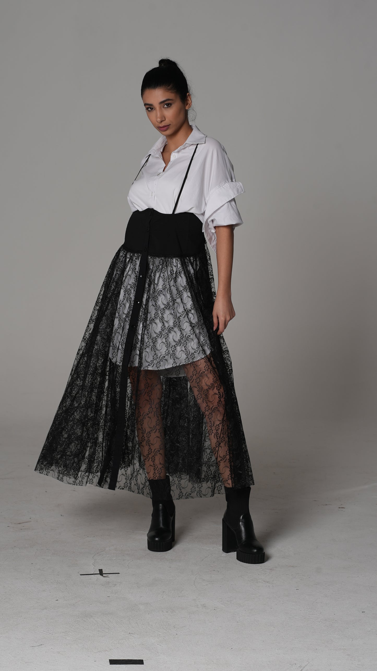 Sheer Lace Maxi Dress — H4 London SS26