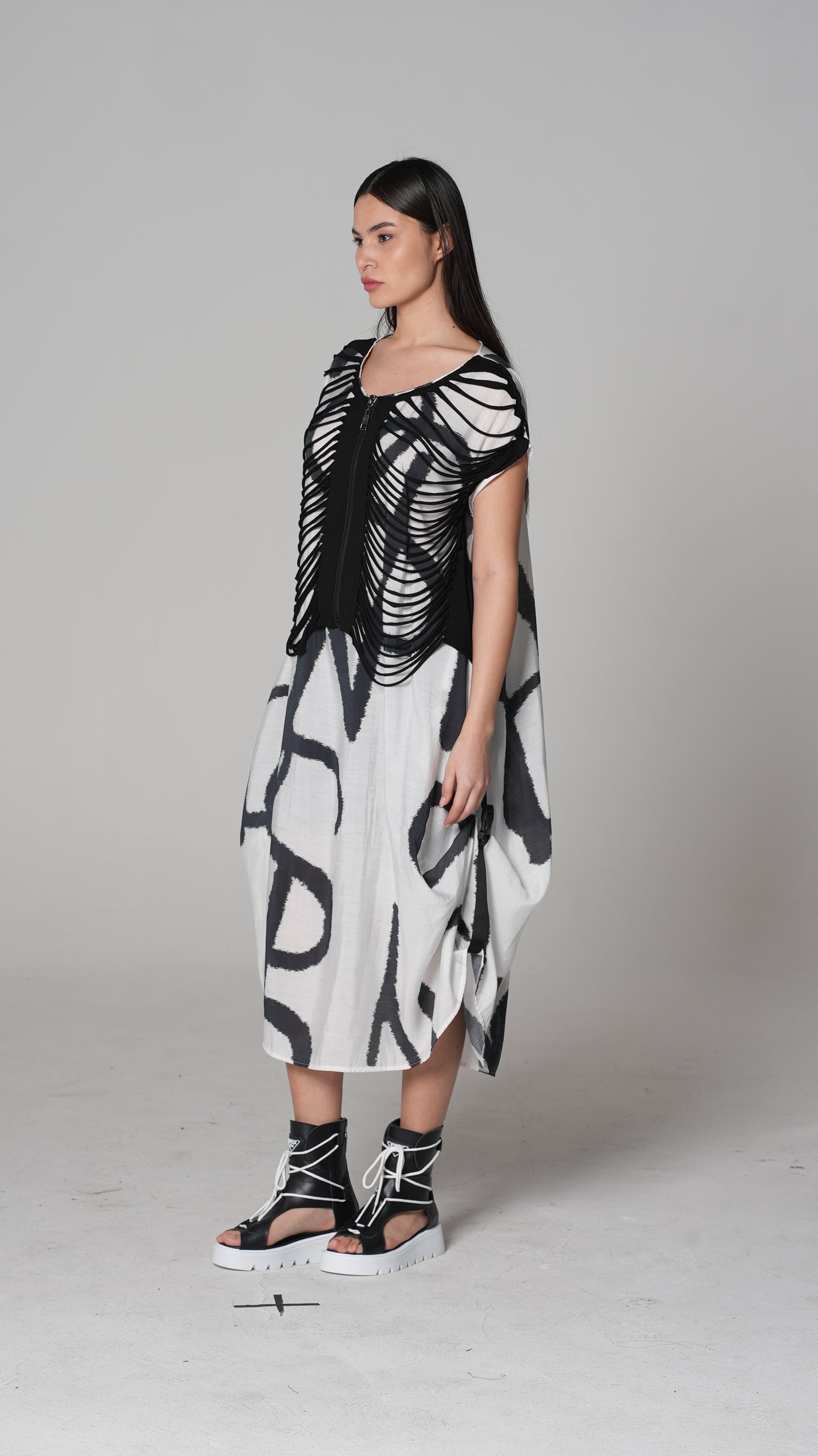 Graffiti-Print Midi Dress — H4 London SS26