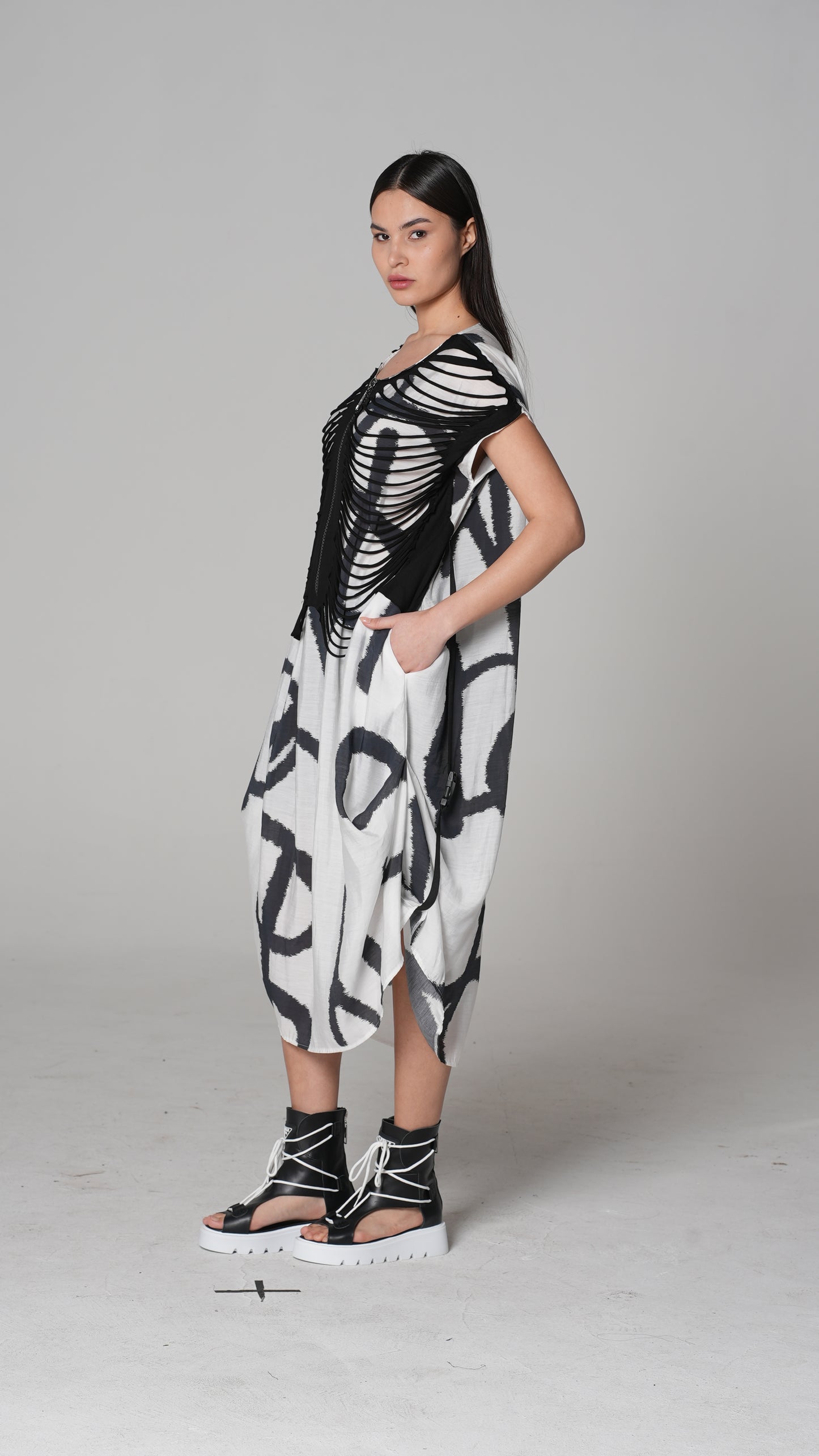 Graffiti-Print Midi Dress — H4 London SS26