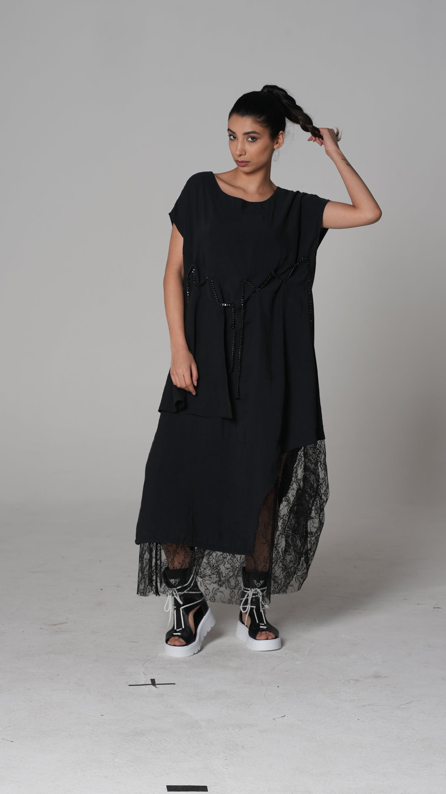 Tulle Lace Midi Dress — H4 London SS26
