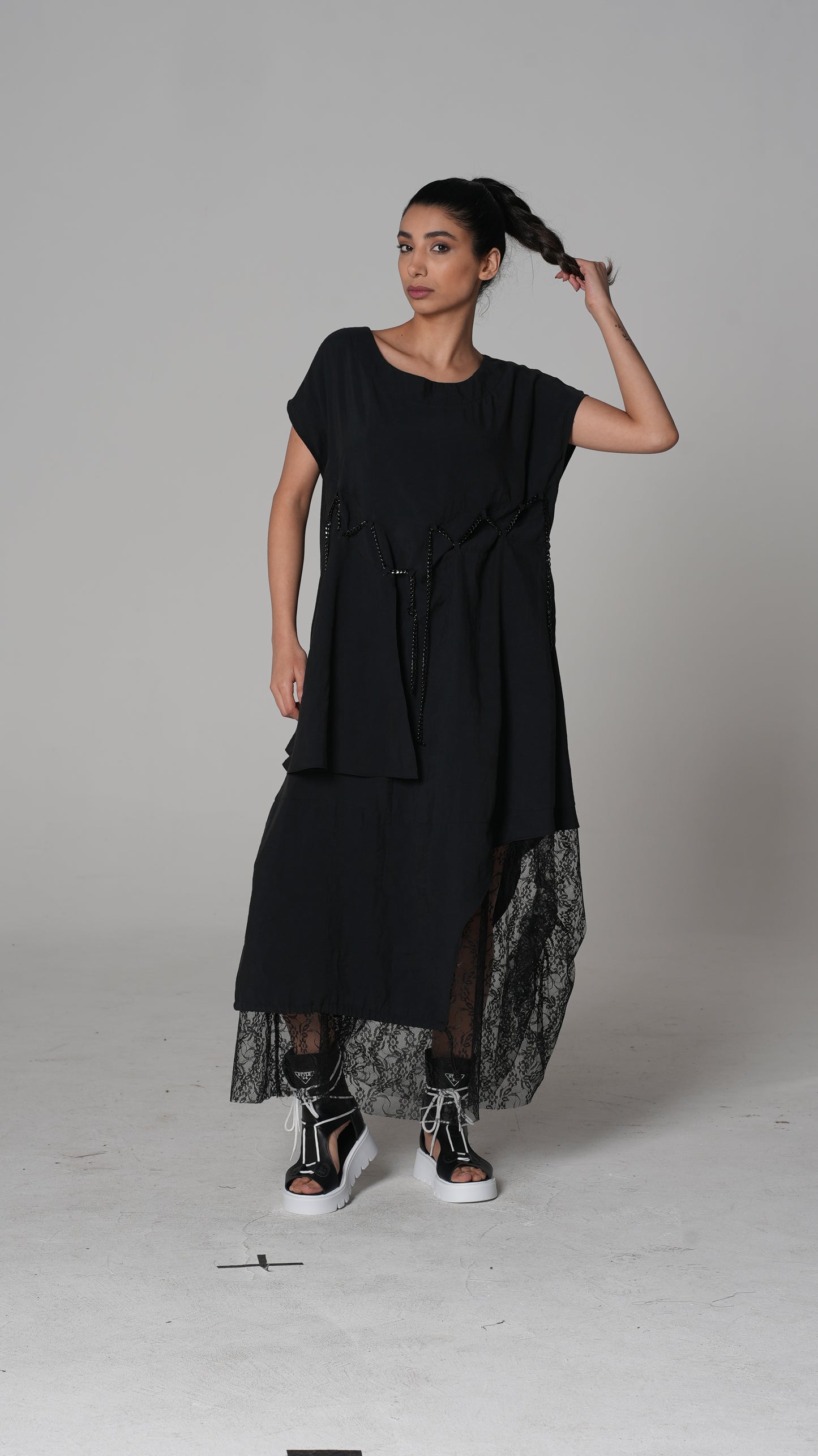Tulle Lace Midi Dress — H4 London SS26