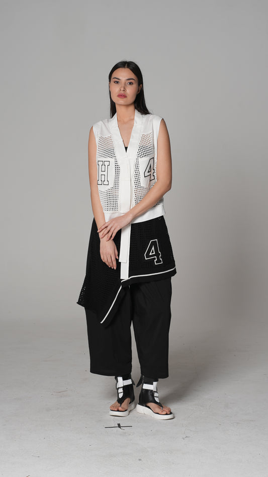 Pinstripe Cropped Waistcoat — H4 London SS26