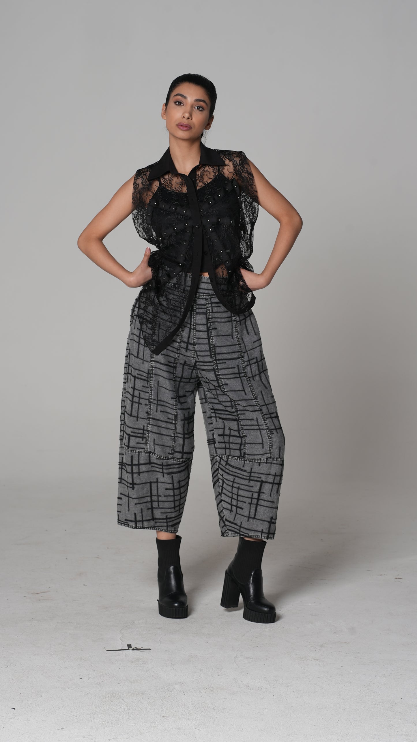 Lace Plaid Shirt — H4 London SS26