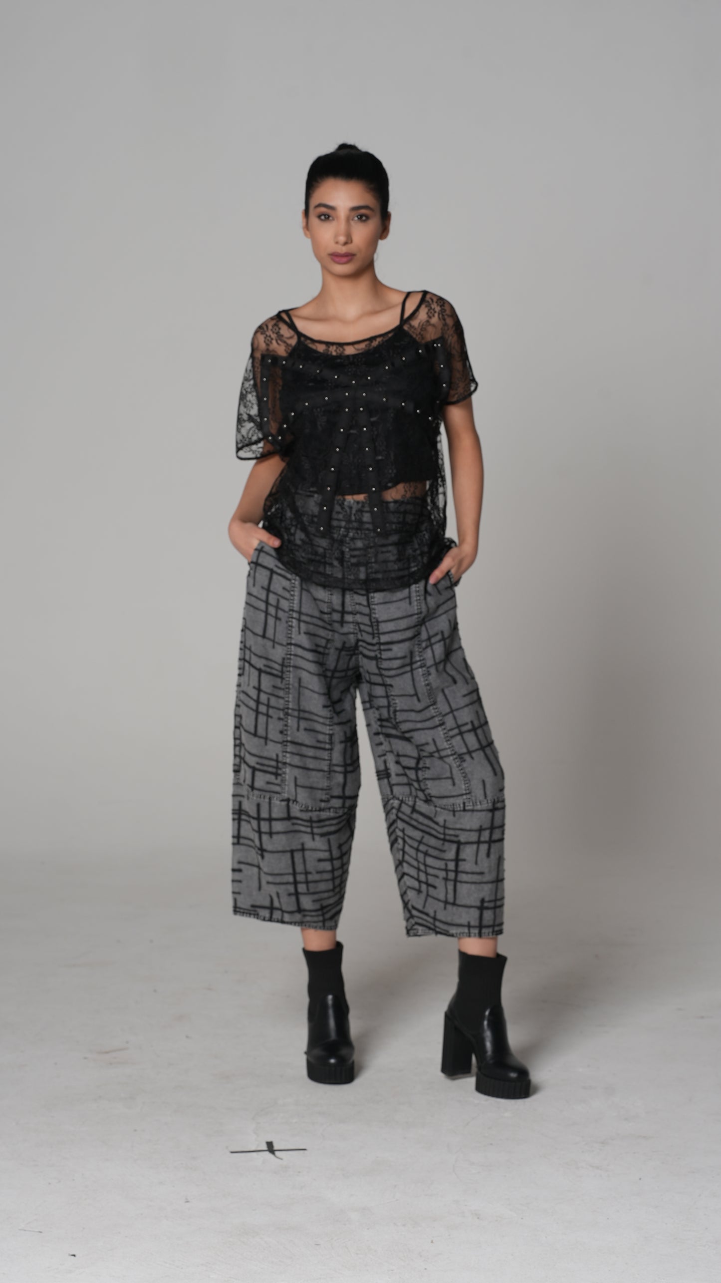 Lace Plaid Blouse — H4 London SS26