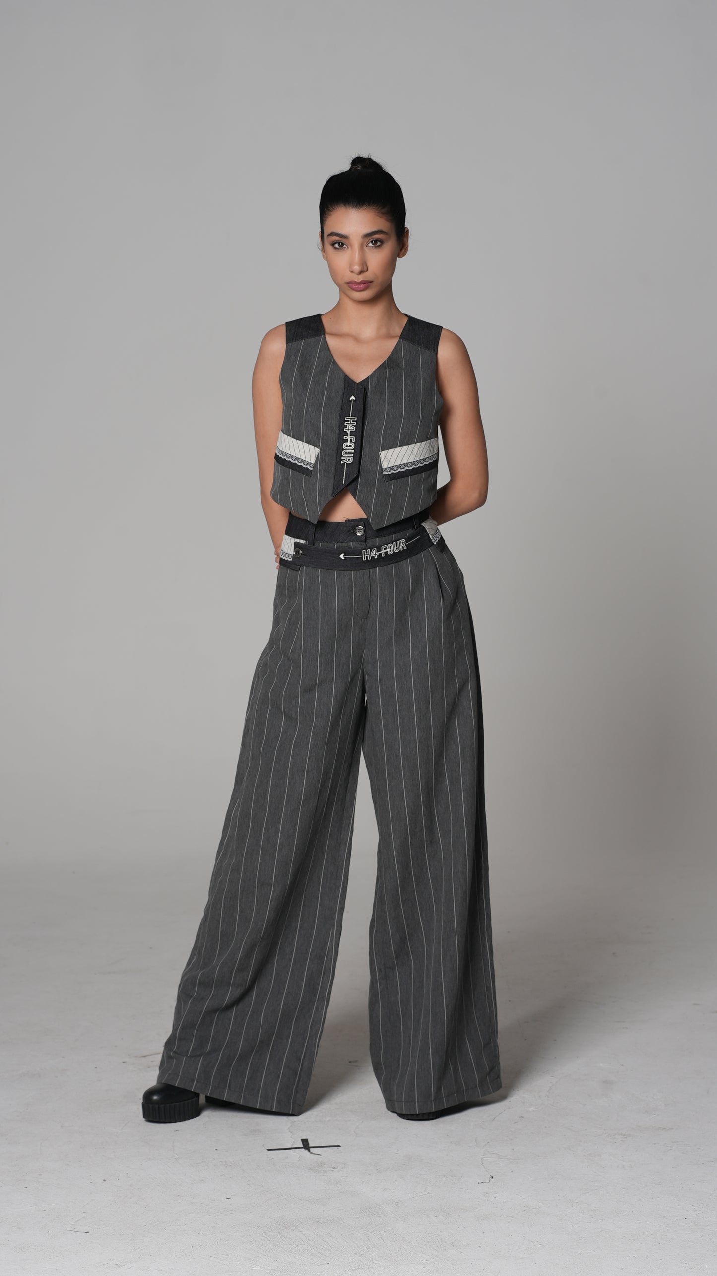 Sheer Varsity Trousers — H4 London SS26