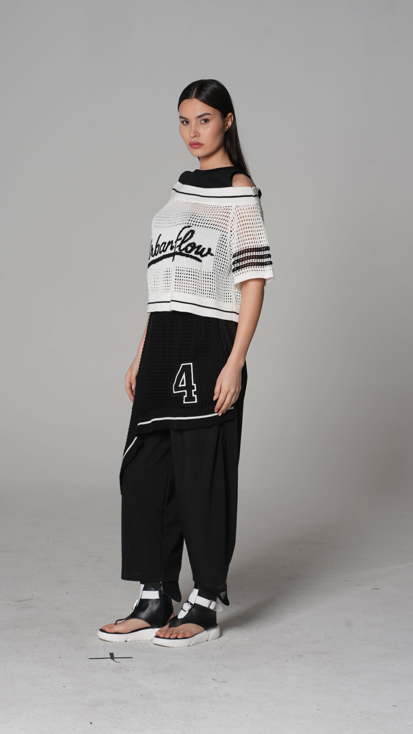 Varsity Off-Shoulder T-Shirt — H4 London SS26