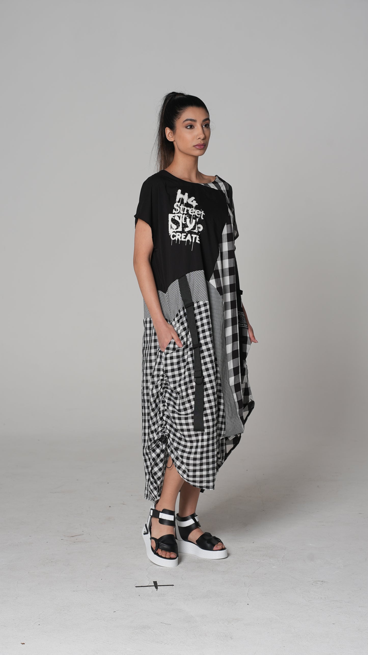 Black Printed Skirt — H4 London SS26