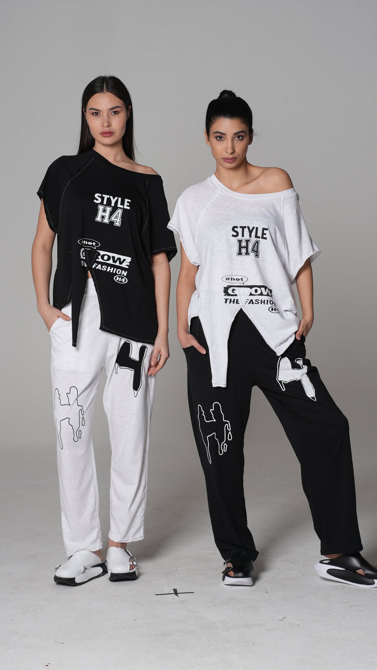 Slogan-Print Trousers — H4 London SS26