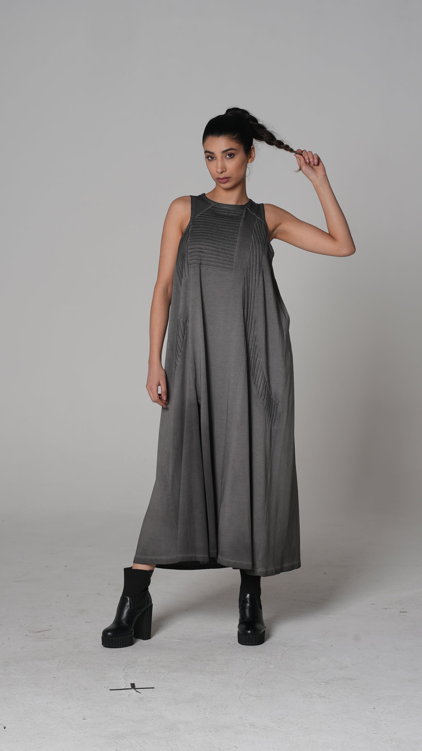 Side-Slit Sleeveless Midi Dress — H4 London SS26